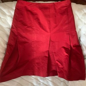 Akris Punto for Bergdorf Goodman red pleated skirt